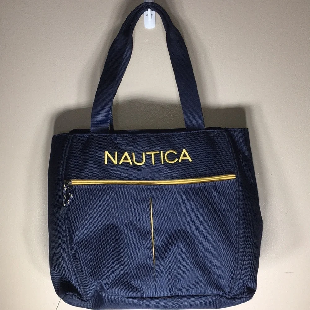 Nautica tote bag medium/large in size medium summer beach bag towel bag computer - Picture 4 of 10